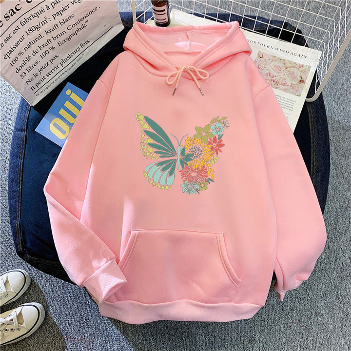 Women's hoodie with floral butterfly design Chic & Stil
