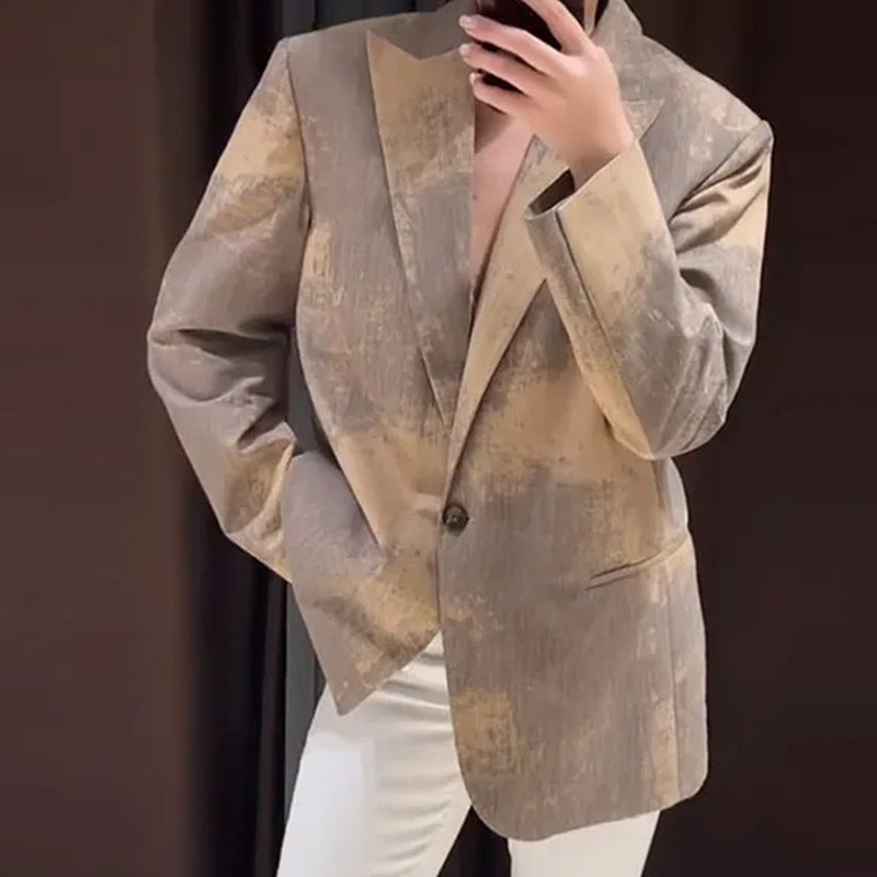Ladies Oversized Fashion Jacket with Textured Design Lune London