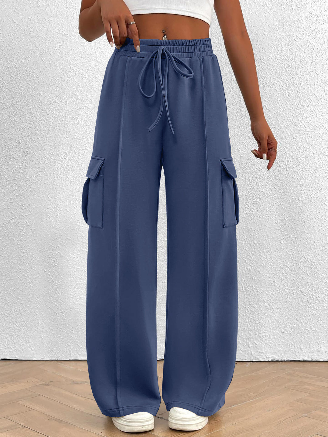 Cargo pants for women with a relaxed fit, elastic waist, and practical pockets Lune London