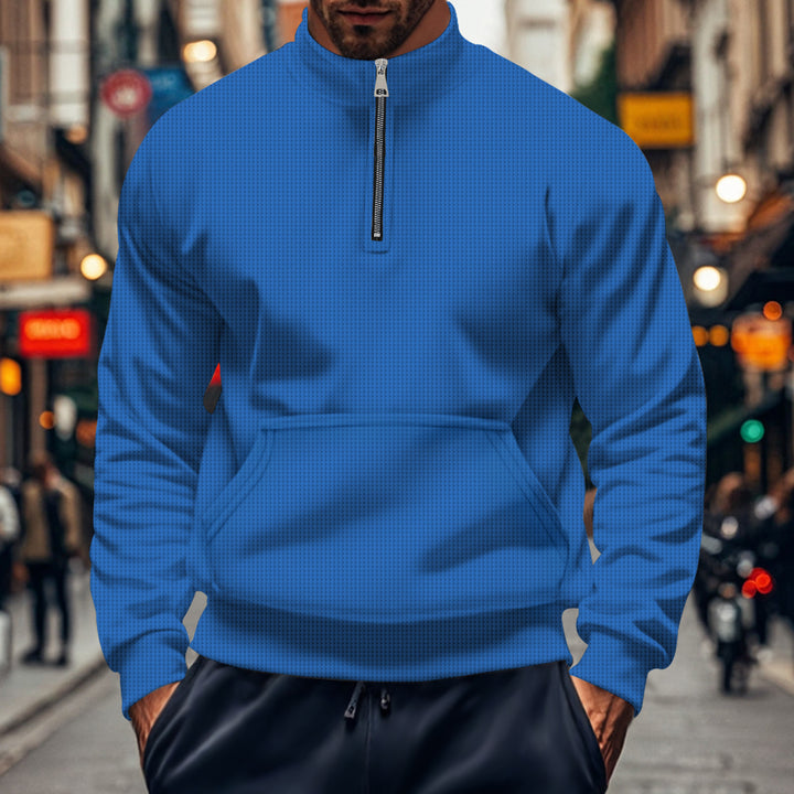 Men's sporty hooded sweatshirt with zipper and practical pockets Lune London
