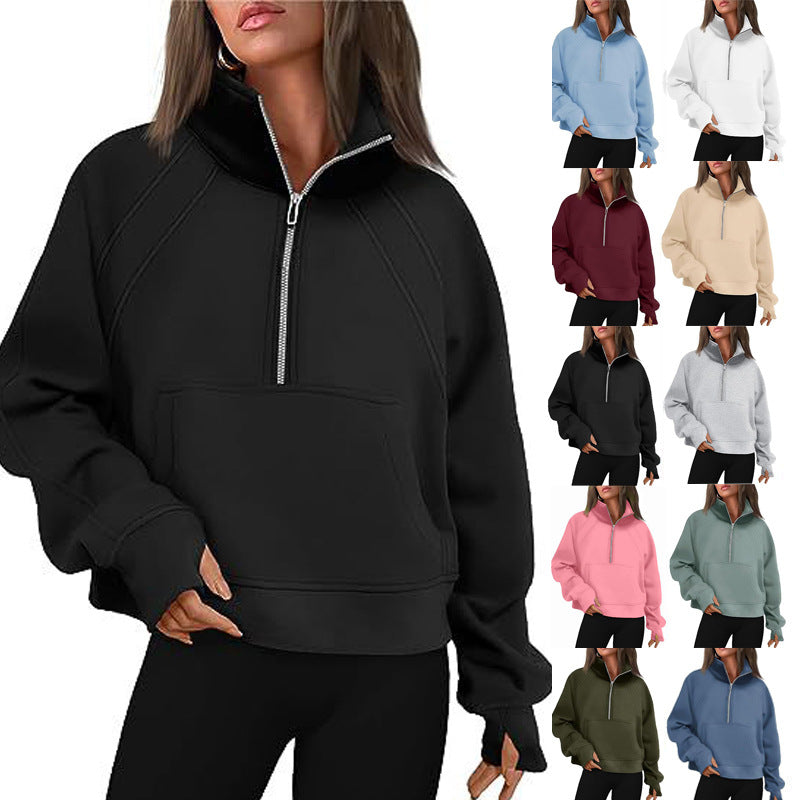 Oversized sweatshirt for women with high collar Lune London