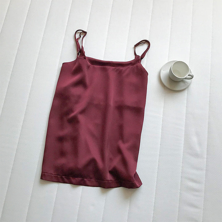 Ladies luxury satin top spaghetti Lune London