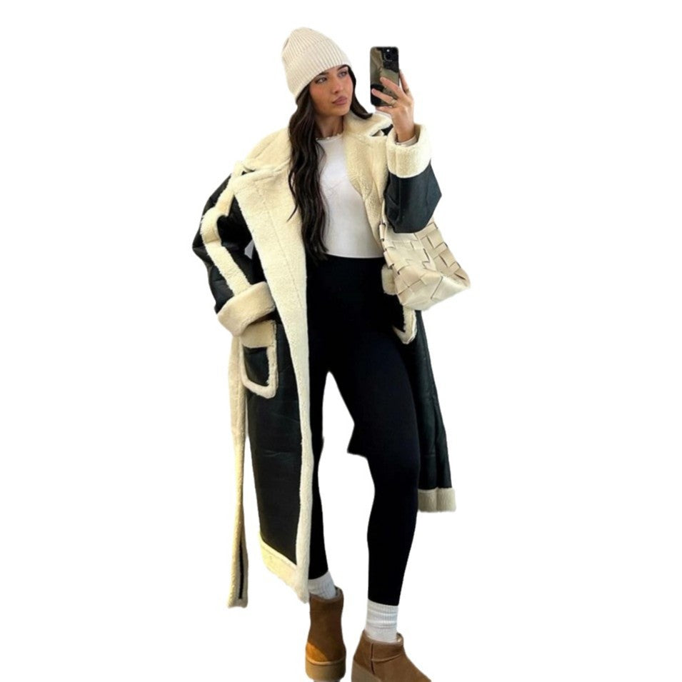 Ladies Oversized Faux Fur Jacket with Pockets and Elegant Cut Lune London