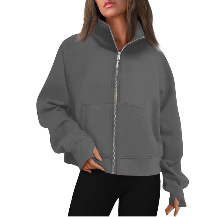 Comfortable zip sweatshirt for women with high collar Lune London