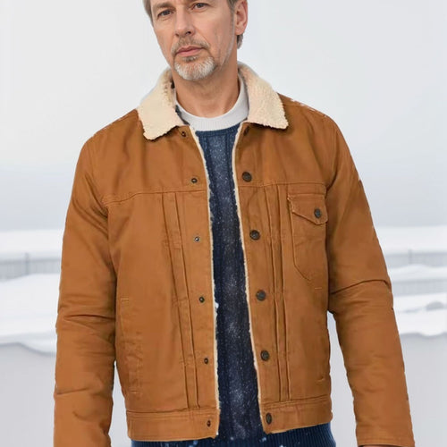 Winter jacket for men made of durable cotton material with teddy lining and practical pockets Lune London