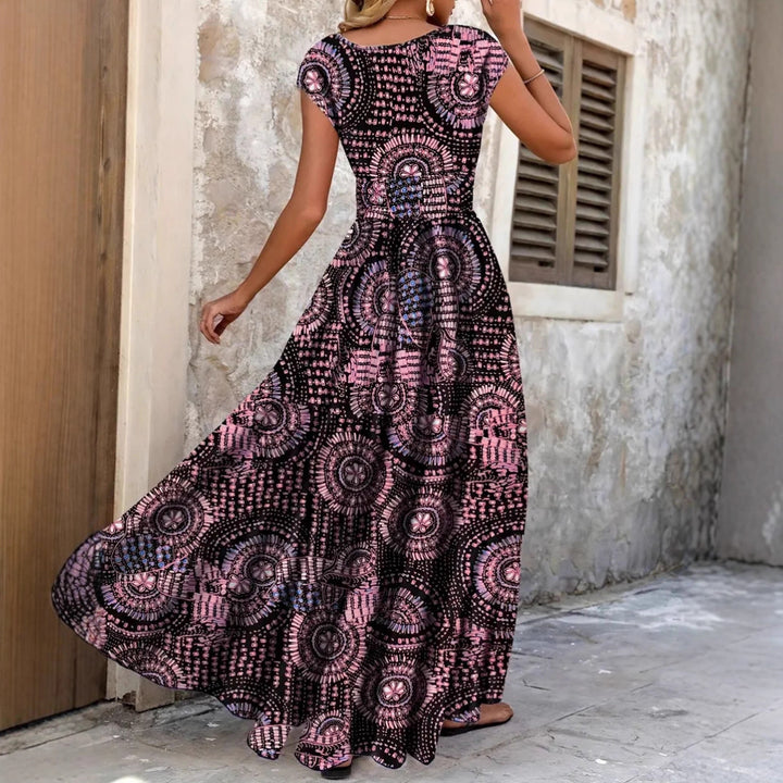 Maxi Dress for women with floral design and flattering V-neck Lune London