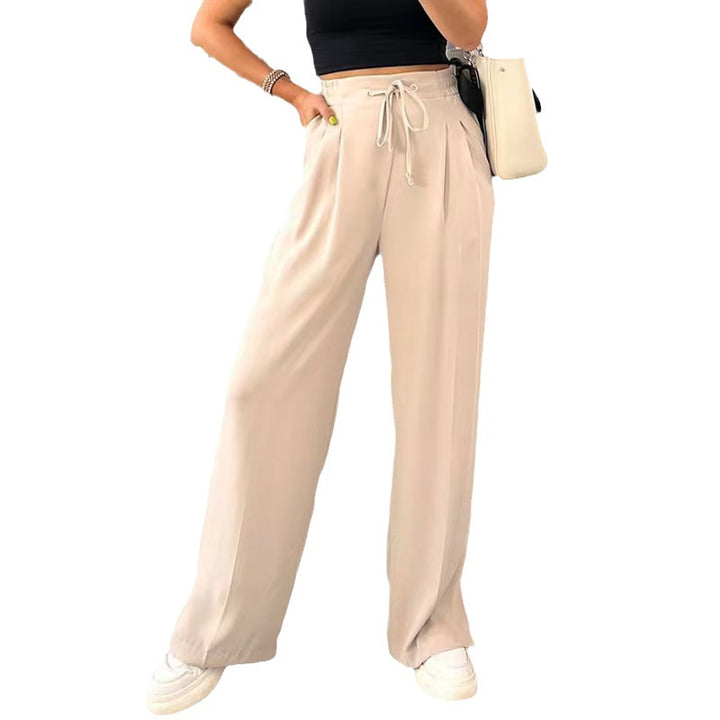 Loose leisure pants for women with elastic waistband and adjustable drawstring Lune London