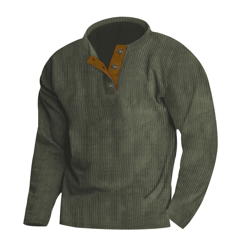 Men's sweater with textured surface and button placket detail Lune London