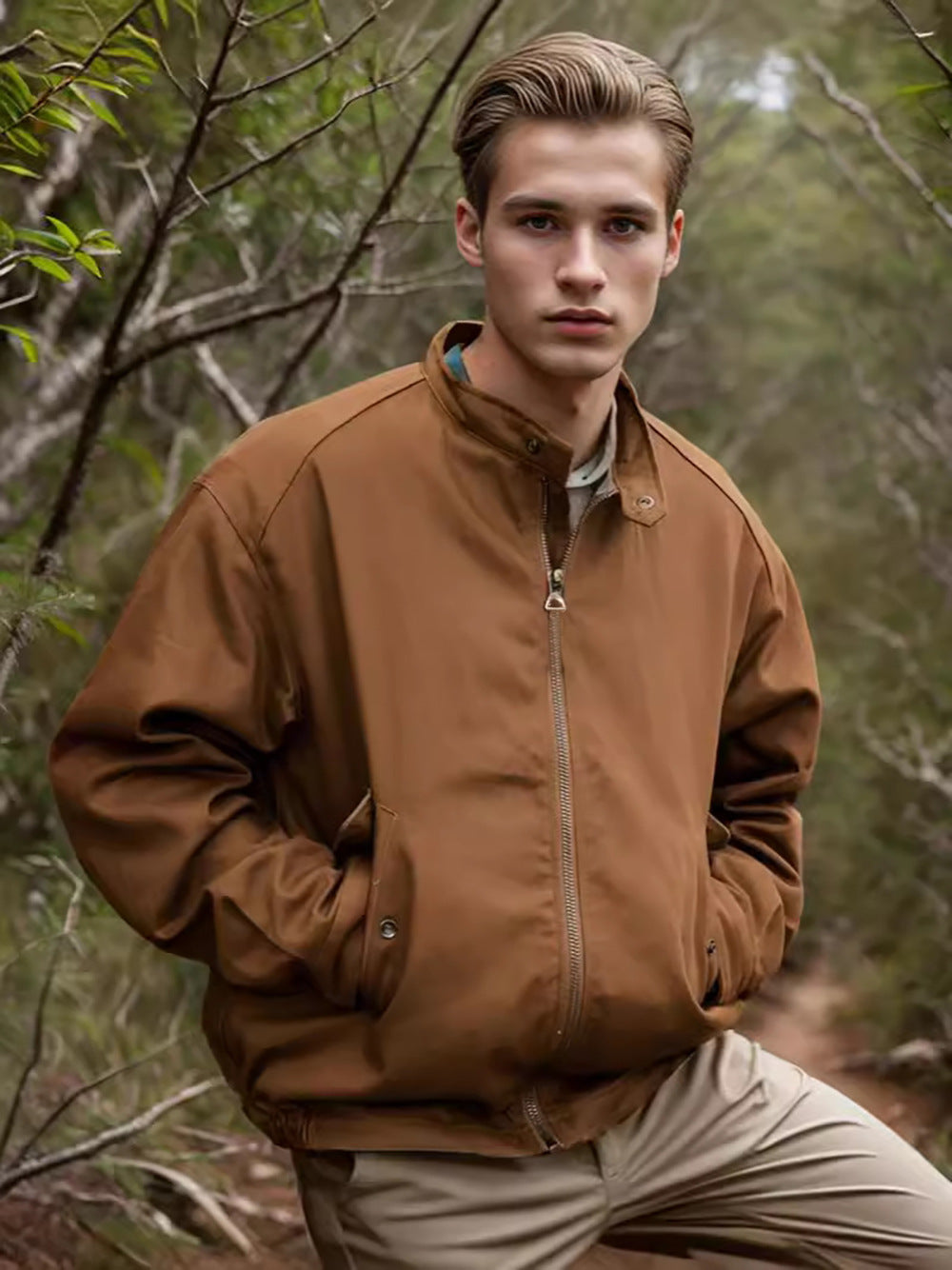Casual bomber jacket for men with high collar Lune London