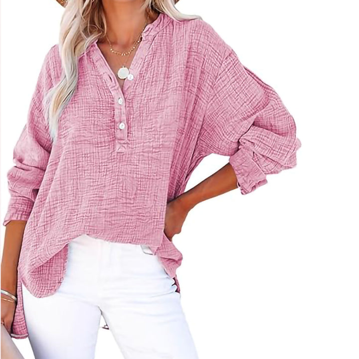 Femme Chemise oversize décontractée avec patte de boutonnage Chic und Stil