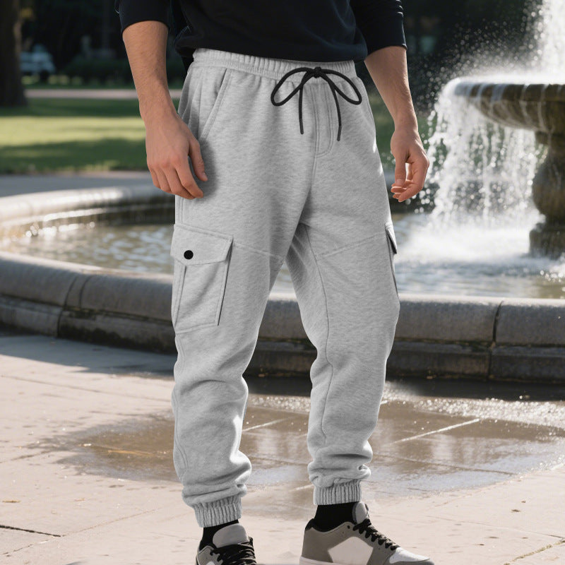 Cargo jogger pants for men with side pockets and elastic waist Lune London