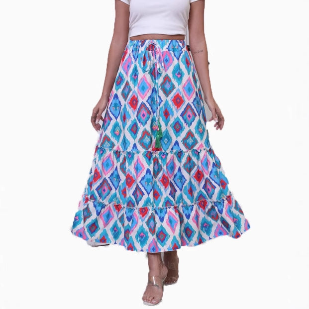 Women Maxi Skirt Ruffles Bohemian Lune London