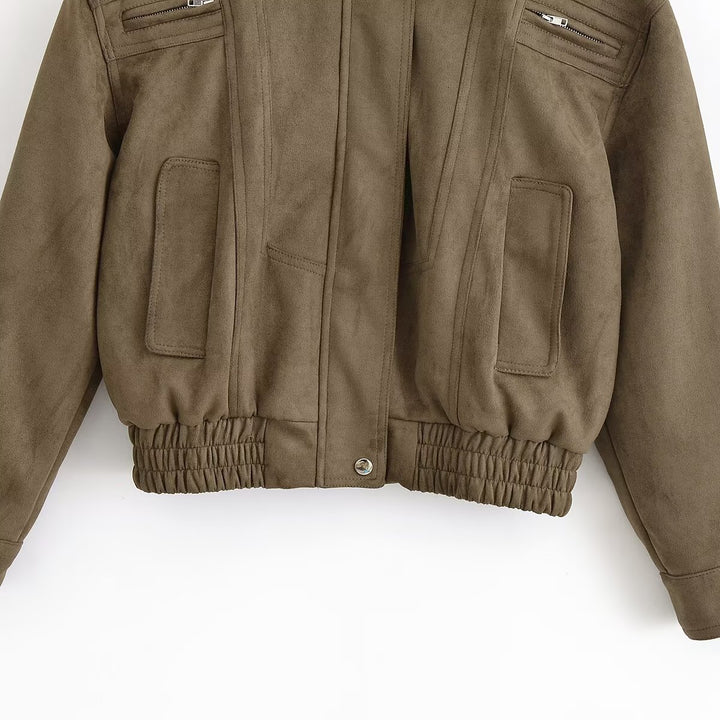 Women’s suede jacket with a fitted cut and practical pockets Lune London