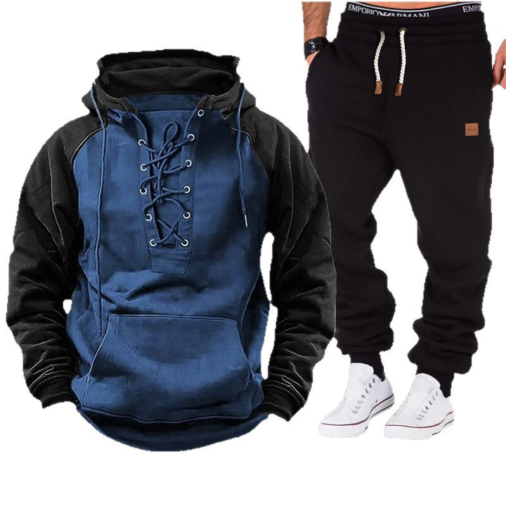 Casual hoodie for men with braided lace closure and comfortable jogger pants Lune London