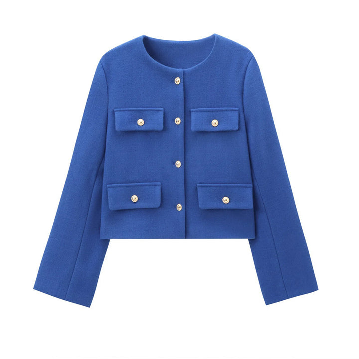 Trendy short jacket for women with decorative buttons and practical pockets Lune London