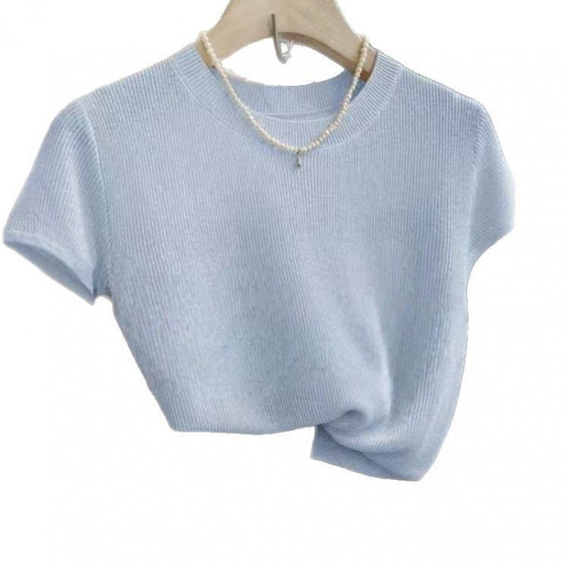 Chemise Tricotée à Manches Courtes Décontractée pour Femmes Chic & Stil