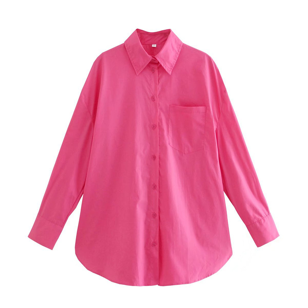 Long sleeve blouse for women with an elegant cut and high quality cotton fabric Lune London