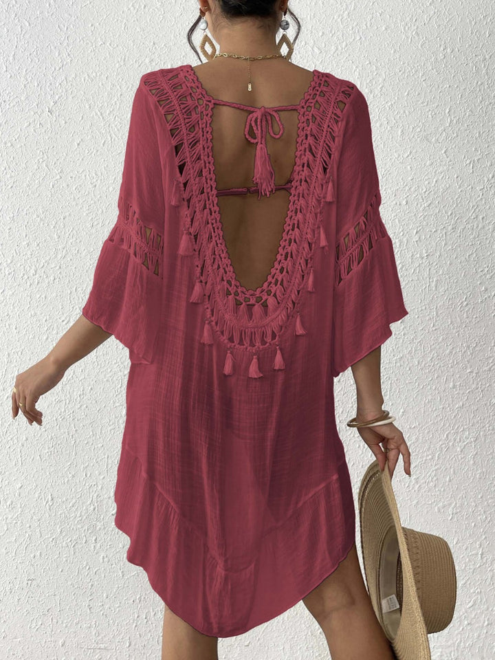 Women's tunic with crochet details for the beach Lune London