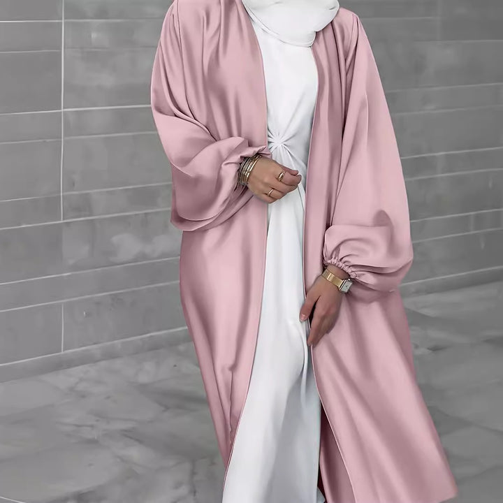 Ladies elegant long cardigan in fluid fabric with a loose fit Lune London