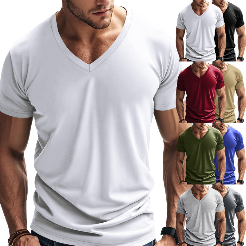 Men's V-neck t-shirt in breathable functional material Lune London