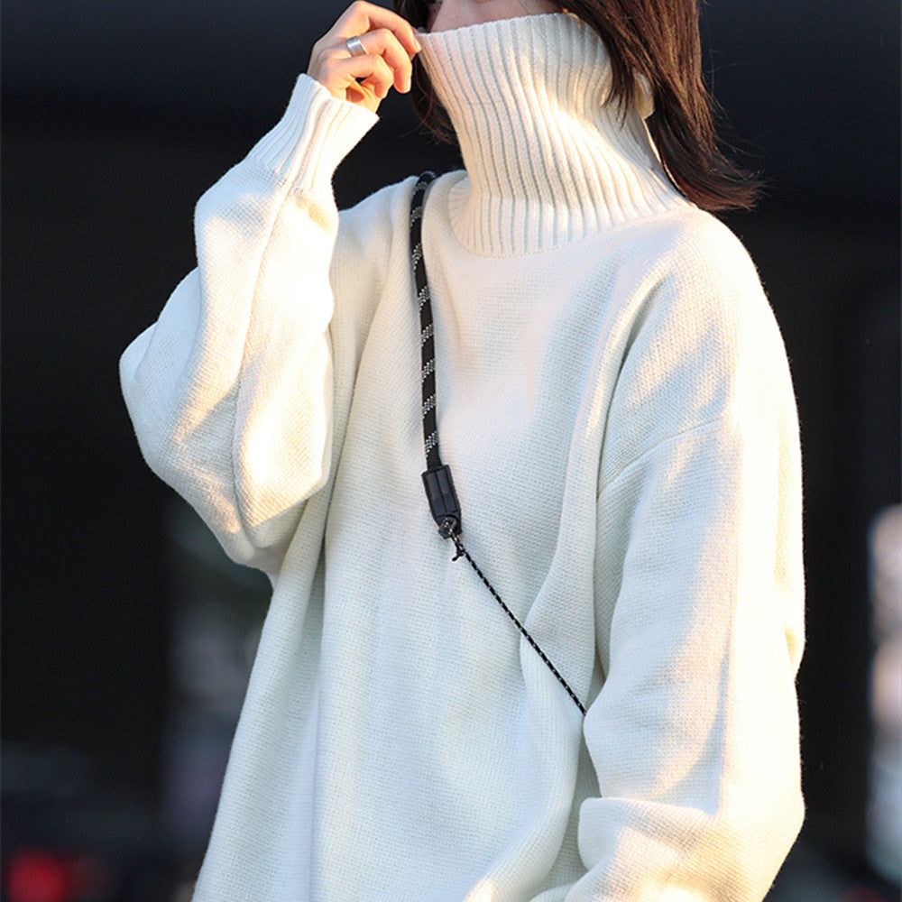 Cozy knit sweater for women with a high collar and relaxed fit Lune London