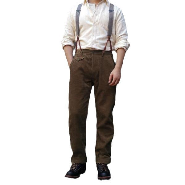 Men’s High-Quality Pleated Trousers with Adjustable Suspenders | Lune London