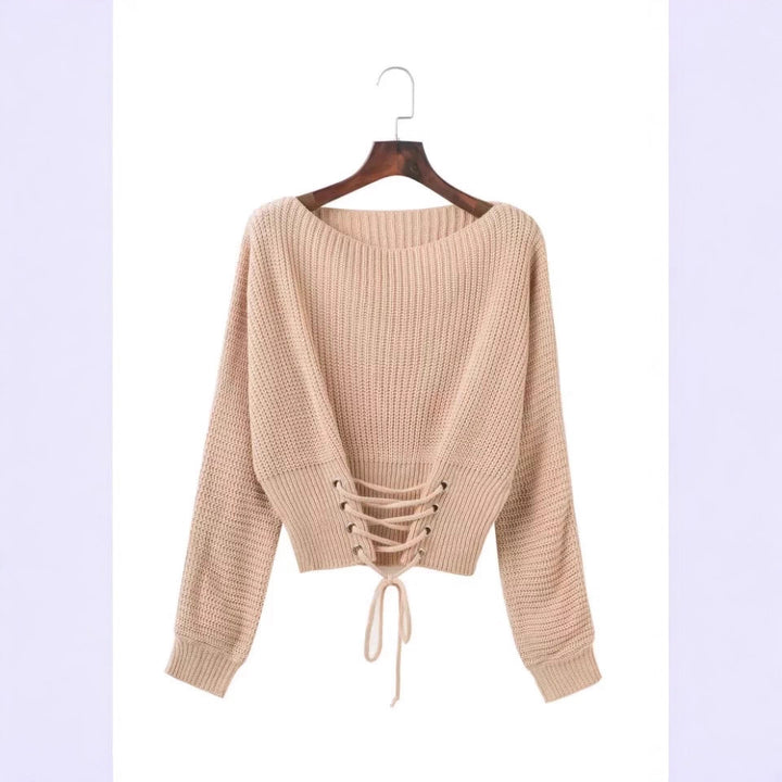 Trendy knit sweater for women with a deep back detail and a relaxed fit Lune London