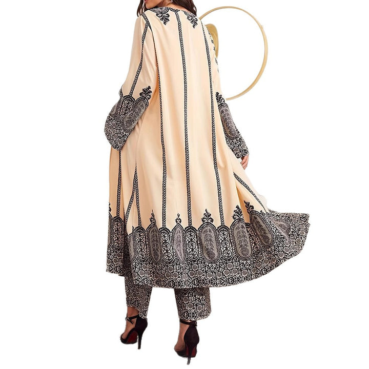 Ladies long kimono with delicate pattern Lune London