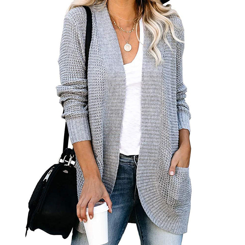 Knit jacket for women with a breathable mesh structure and practical pockets Lune London