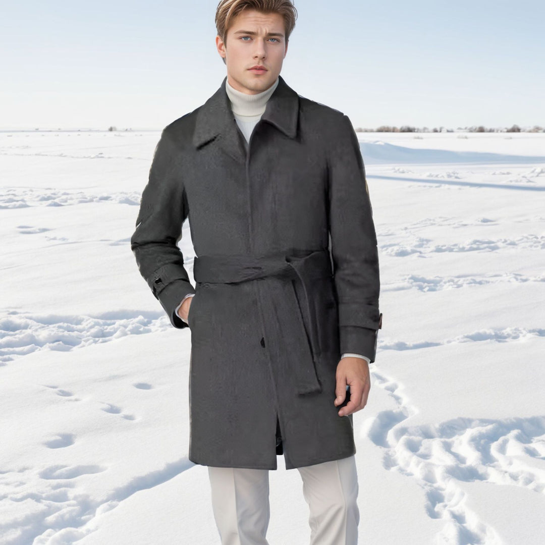 Elegant wool trench coat for men Lune London