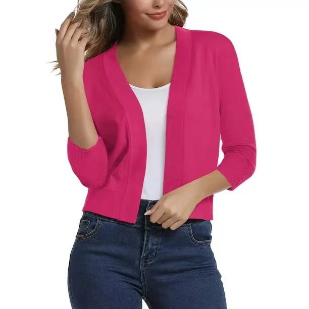 Ladies casual cardigan with open front and 3/4 sleeves Lune London