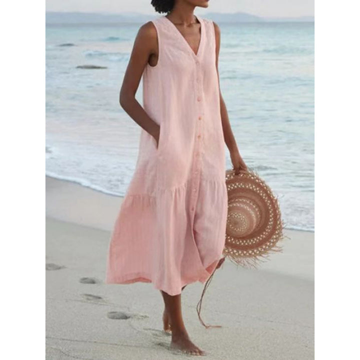 Ladies chic summer linen dress
