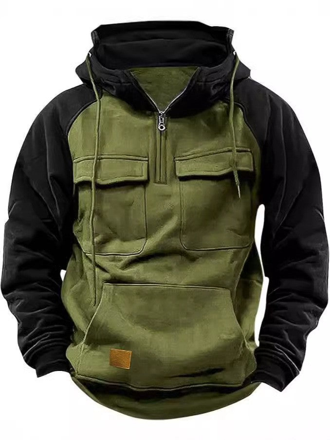 Pullover à capuche décontracté pour hommes avec poches intégrées et style kangourou Lune London