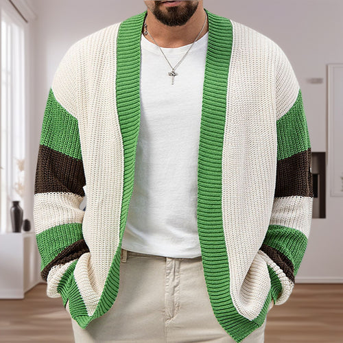 Men's knitted jacket with a modern color block design Lune London