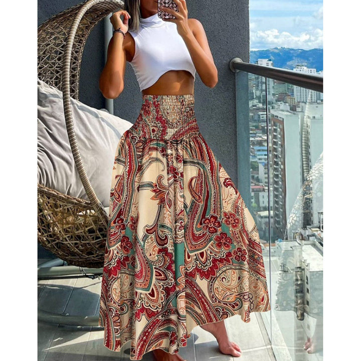 Lune London High Waist Bohemian Maxi Skirt for Women