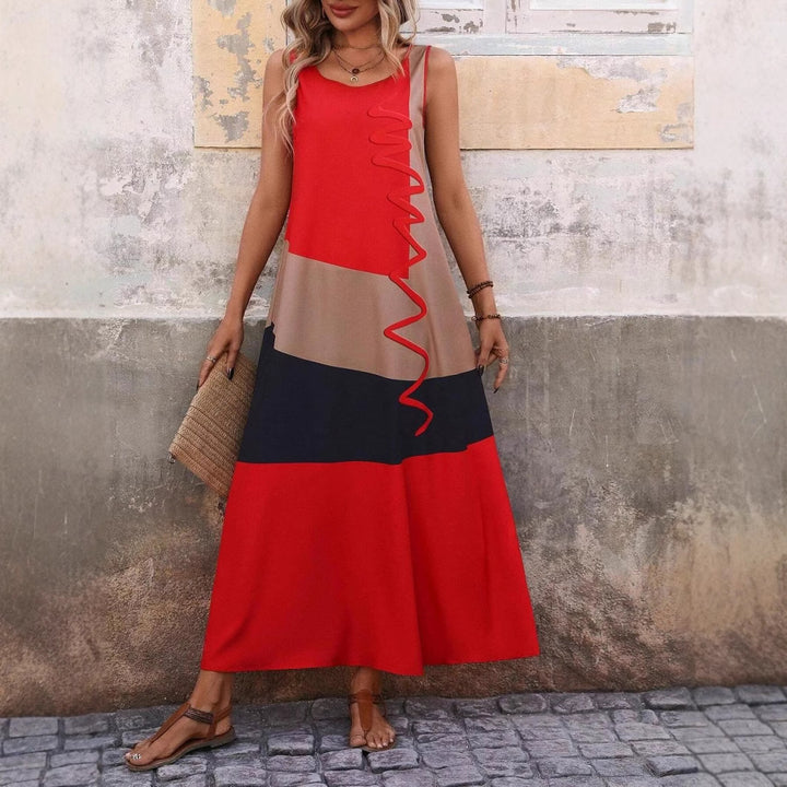 Lune London Women's Color Block Maxi Leisure Dress