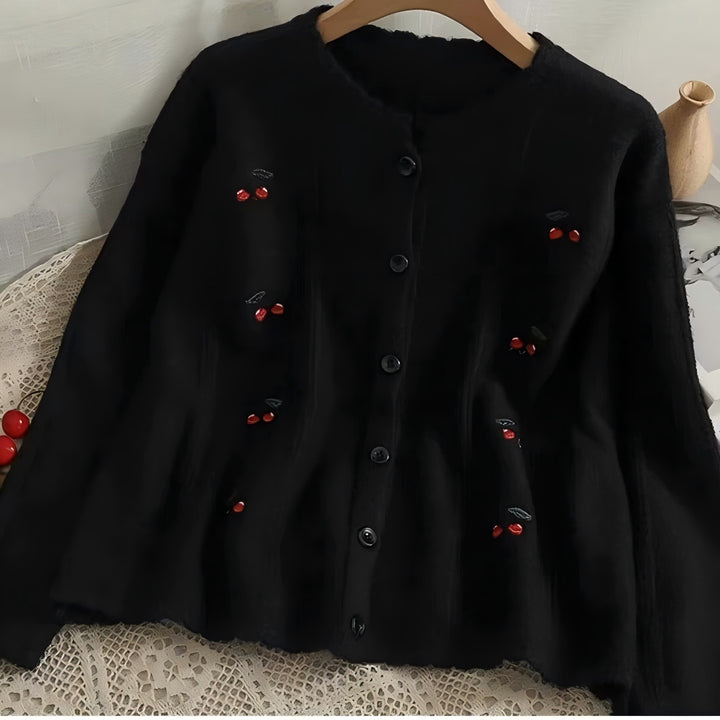 Cardigan for women with floral pattern and button closure Lune London