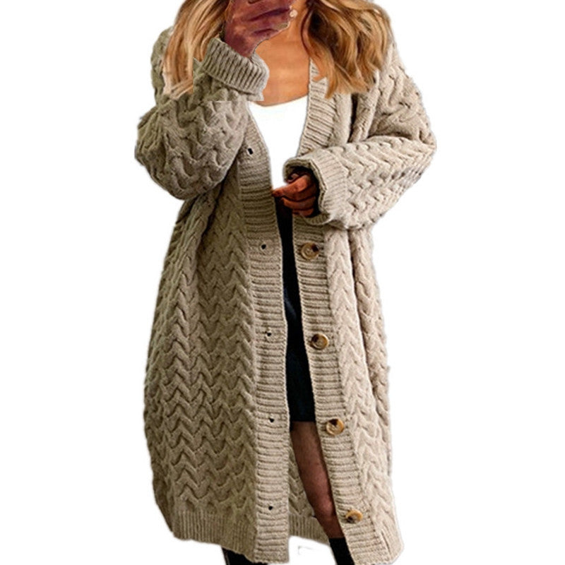Chunky knit cardigan for women with elegant button details and a structured design Lune London