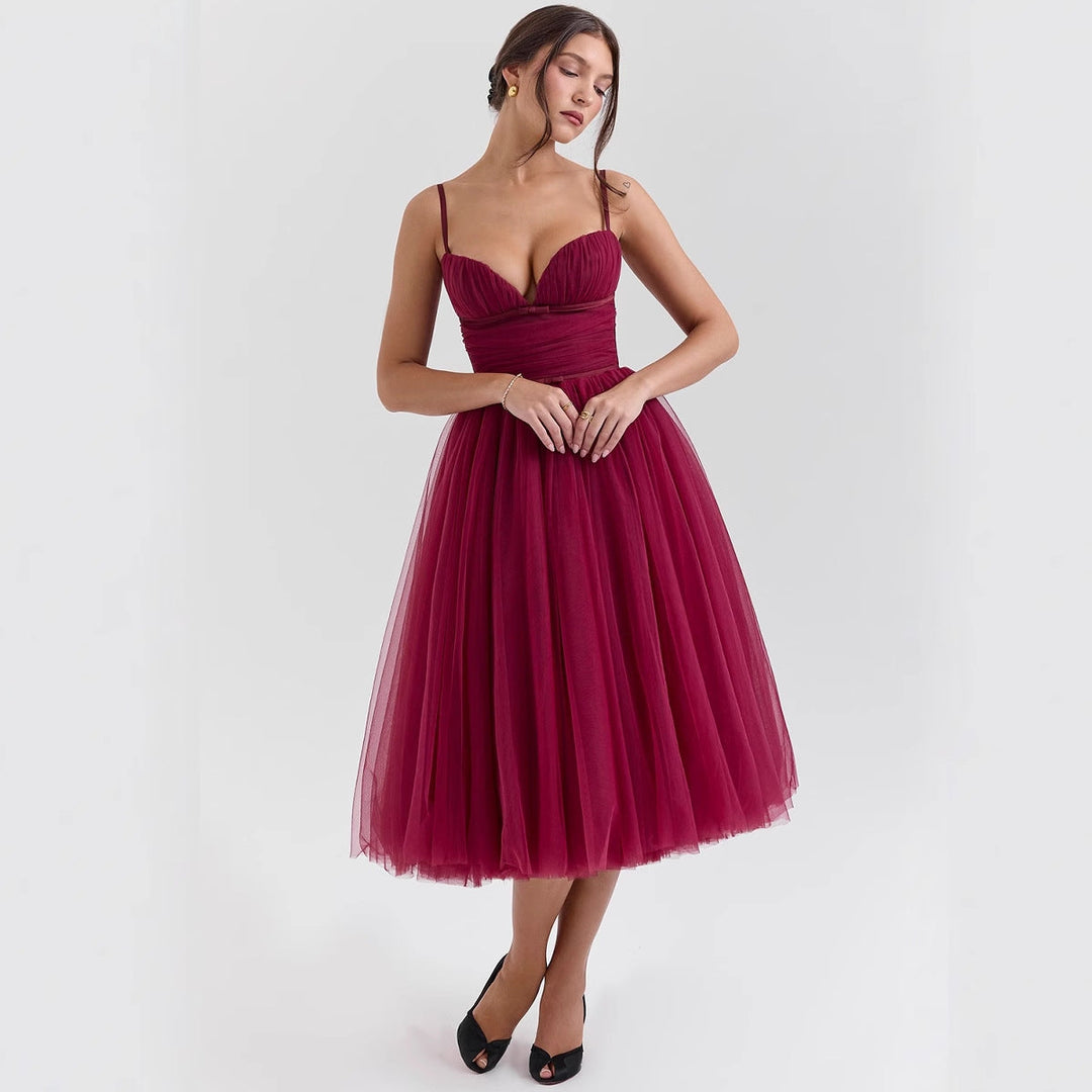 Women's Tulle Dress with Elegant Top and Flared Skirt Lune London