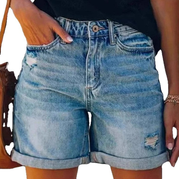 High-waisted denim shorts for women Lune London