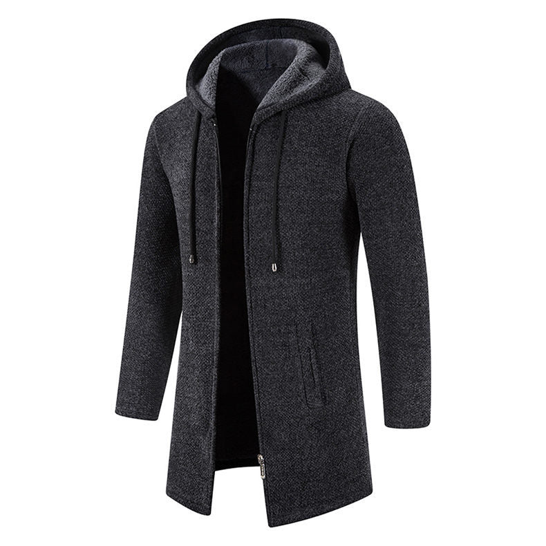 Premium fleece jacket for men, hooded and with side pockets Lune London