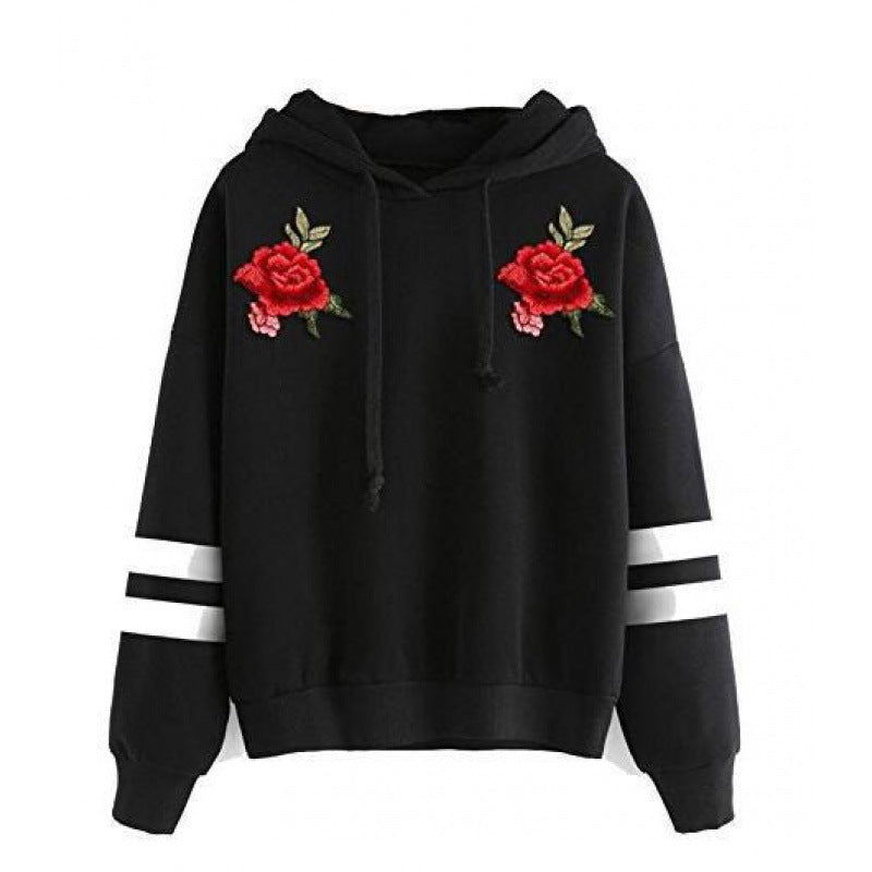 Sweat-shirt pour femmes avec broderie rose de haute qualité Chic & Stil