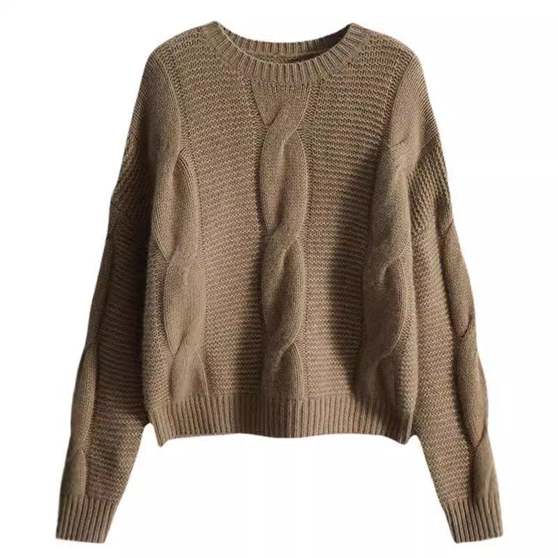 Chunky knit sweater for women with structured design and wide sleeves Lune London