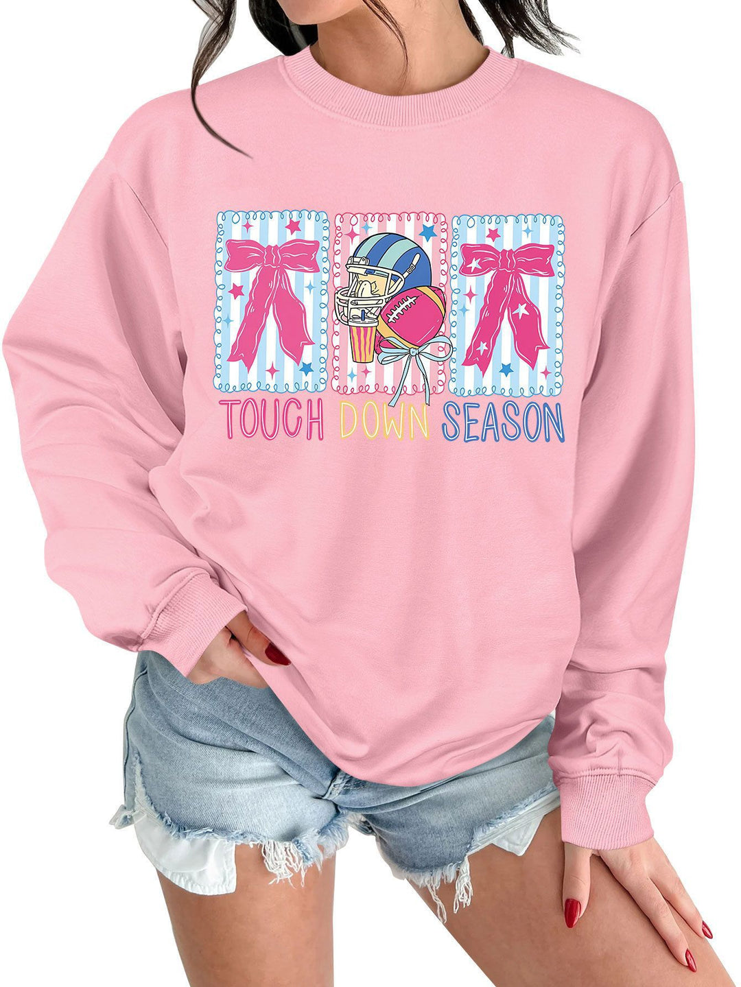 Sweat-shirt femme avec motif de football créatif et coupe décontractée Chic & Stil
