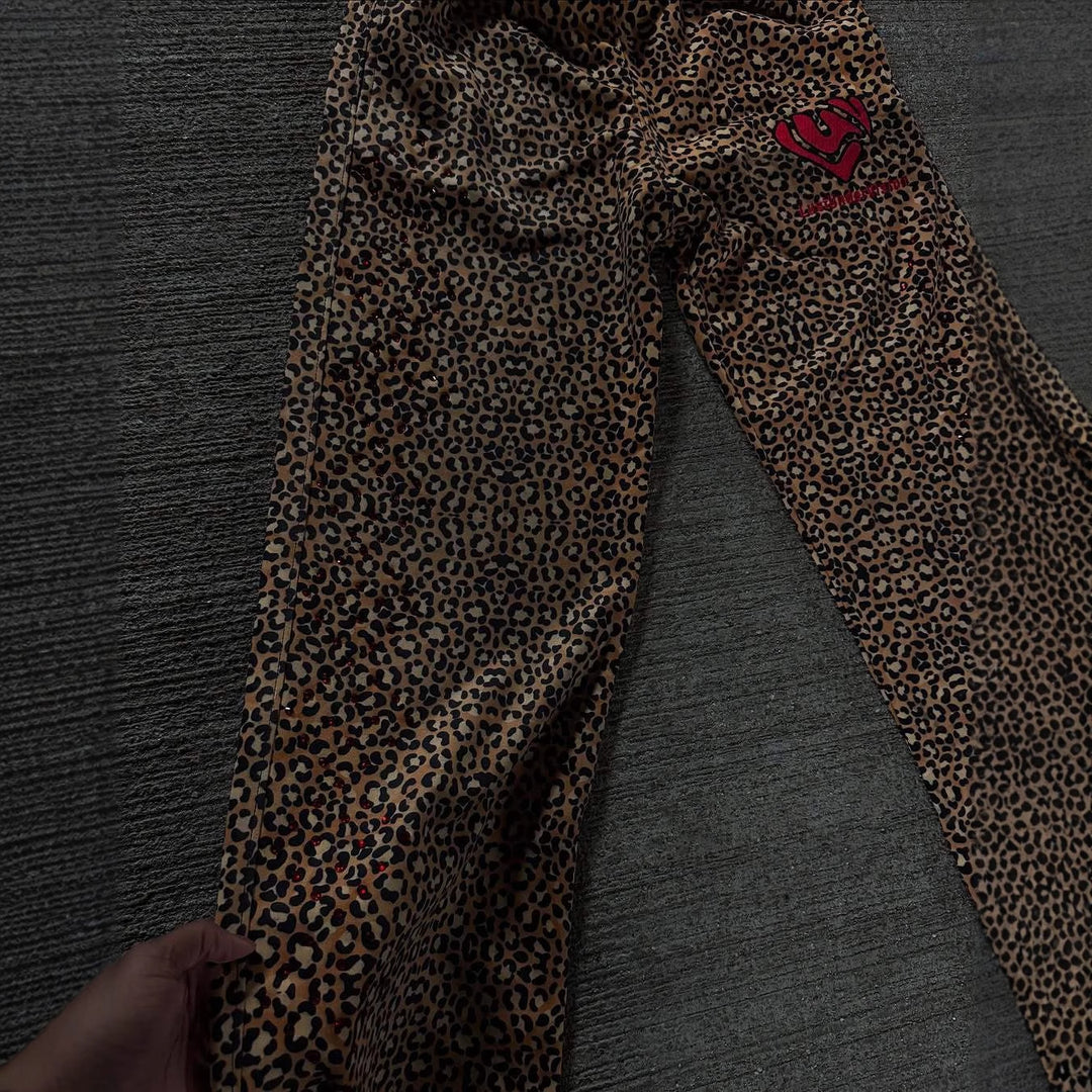 Women's casual leopard print lounge pants with relaxed fit Lune London