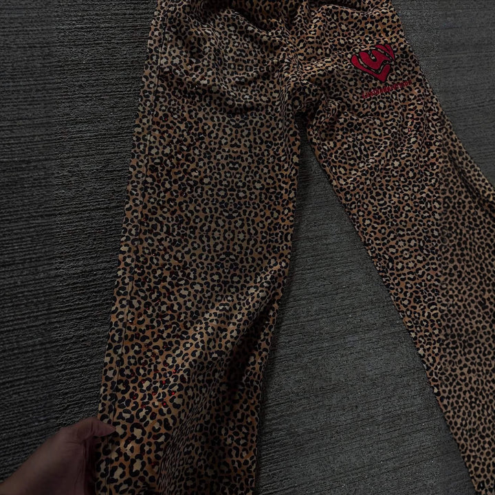 Women's casual leopard print lounge pants with relaxed fit Lune London