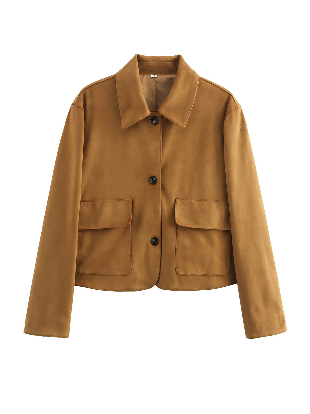 Fashionable short jacket for women in high-quality synthetic suede with practical pockets Lune London