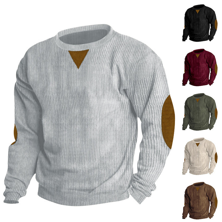 Comfortable knitted sweater for men with stylish patches on the elbows Lune London
