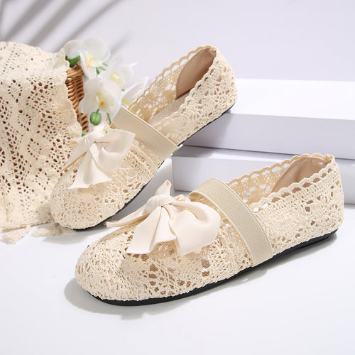 Elegant women flat ballerinas with bow detail Lune London