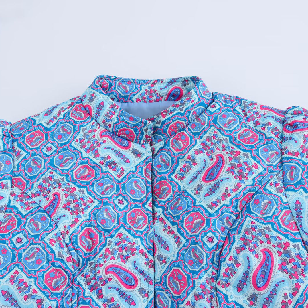 Veste matelassée à la mode pour femmes avec imprimé à motif unique Chic & Stil